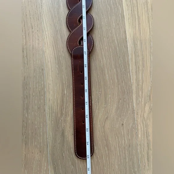 Women’s Woven Cow Hide Leather Brown Belt Roped Rodeo Western Country Concert - Picture 4 of 7